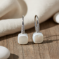 Silver White mother of Pearl French Hook earrings
