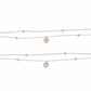 Silver Two-Tone Love Layered Anklet Set