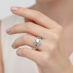 Silver Sparkling Solitaire Ring