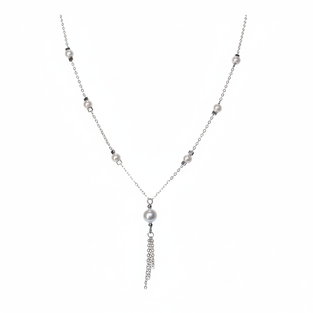 Silver Tassel Y Anchor Chain For Her