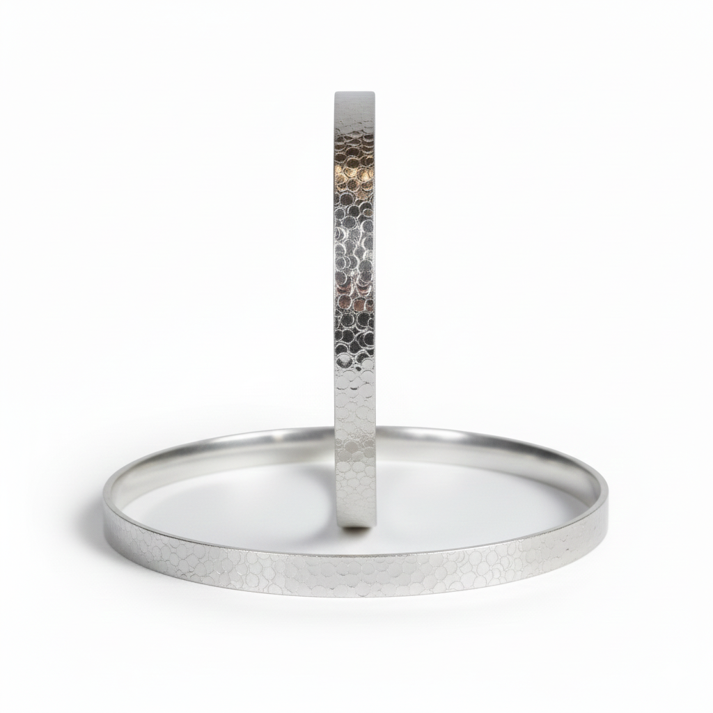 925 Silver Hammered Mirror polished Kada bracelet ( Single piece)