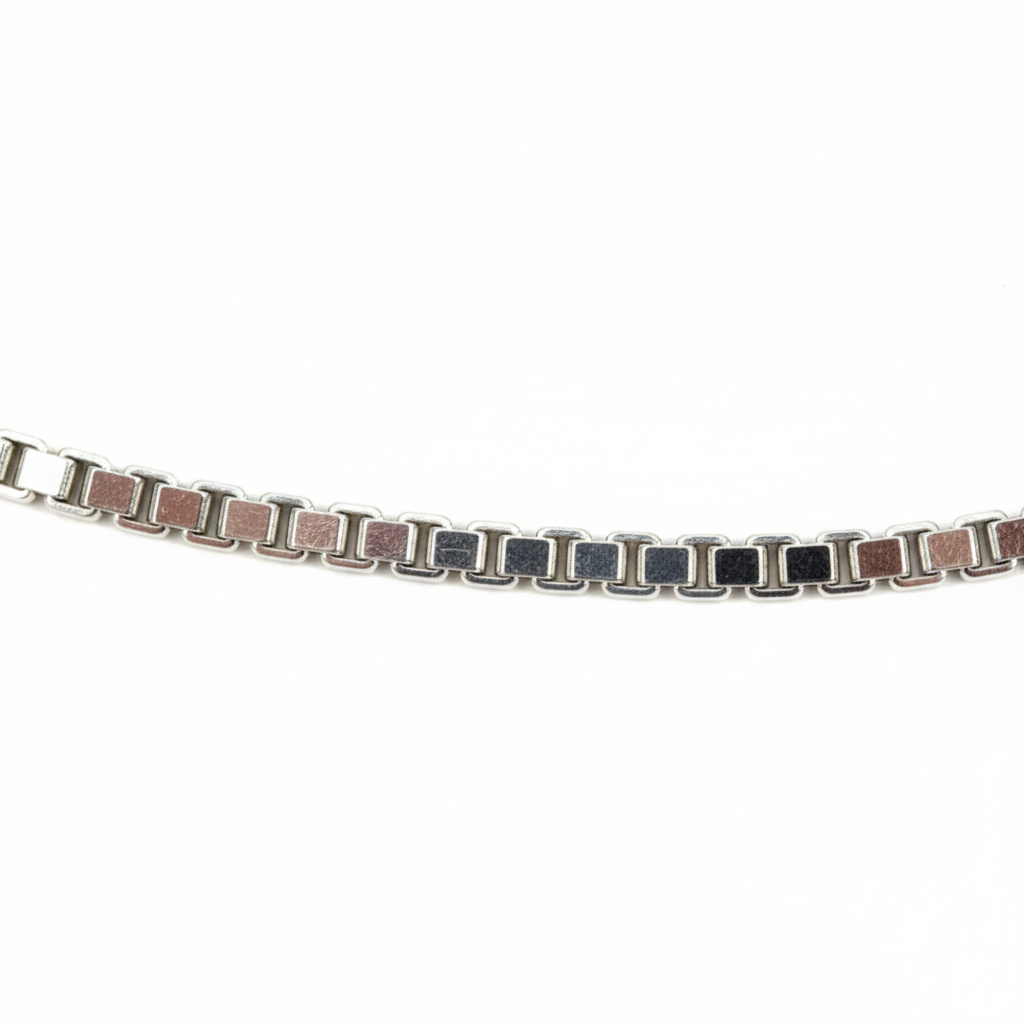 Silver Venetian Box Chain For Him