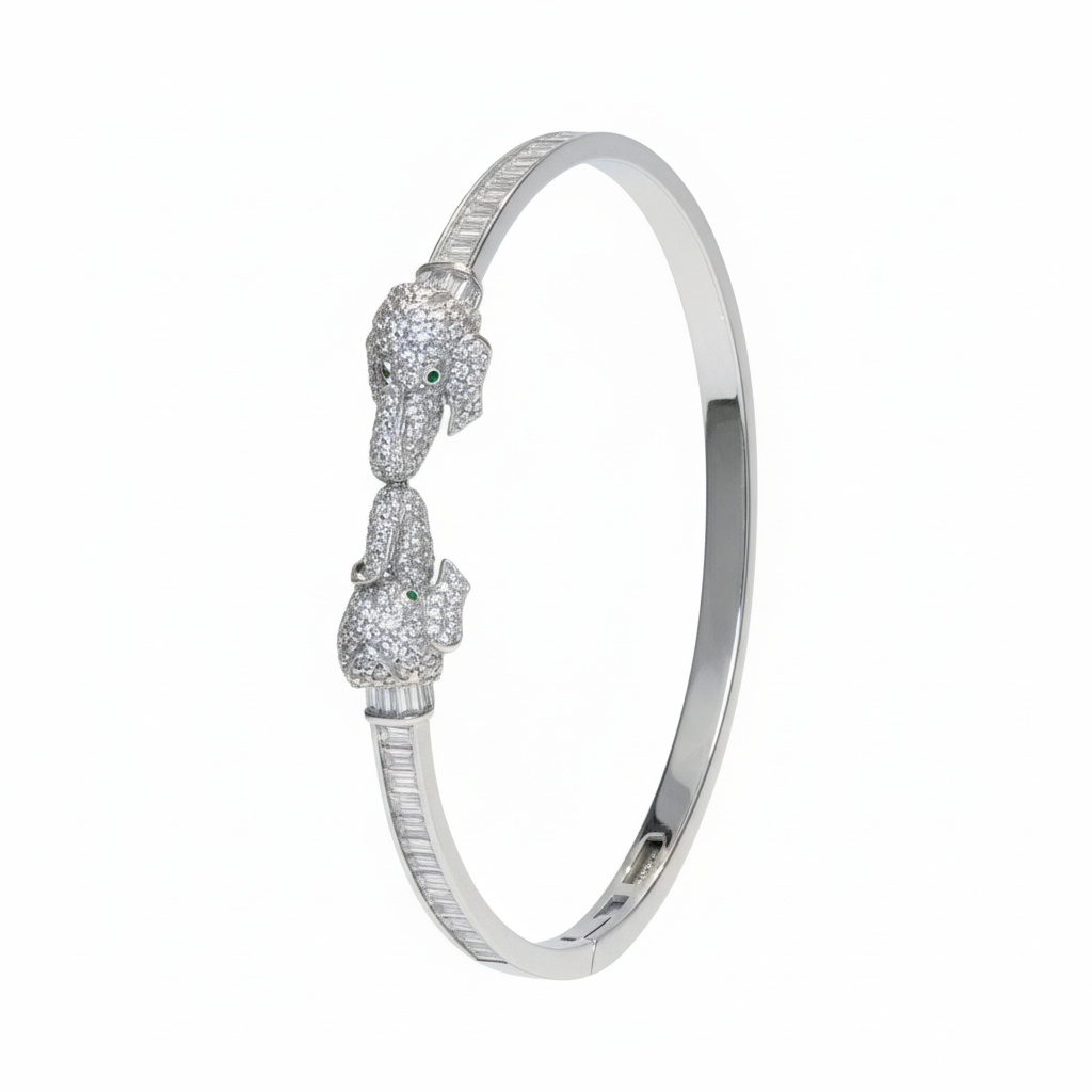 Silver Elephant Head Bracelet For Her