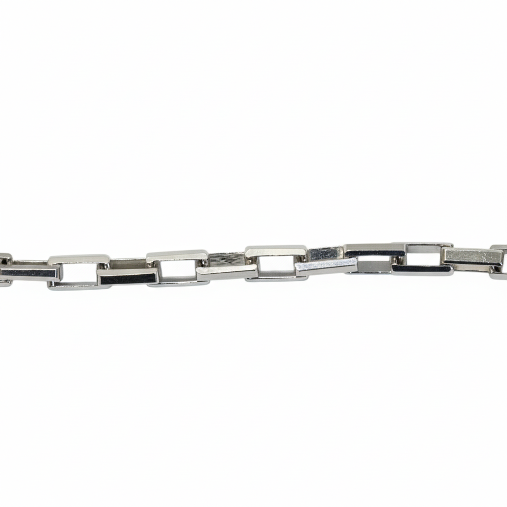 Silver Solid Link Chain For Him