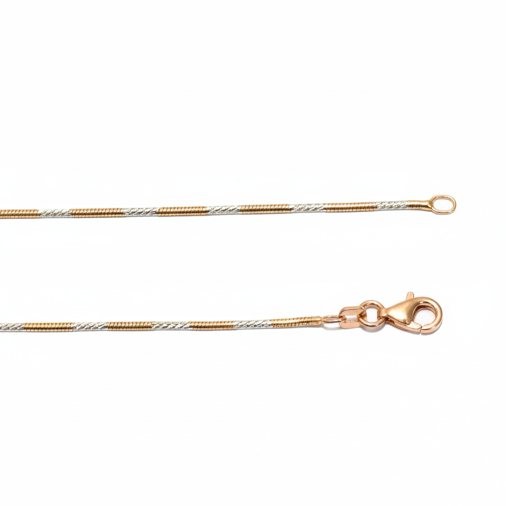 Rose Gold Two-Tone Dainty Snake Chain For Her
