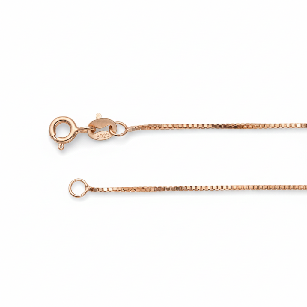 Silver Premium Rose Gold Box chain For her
