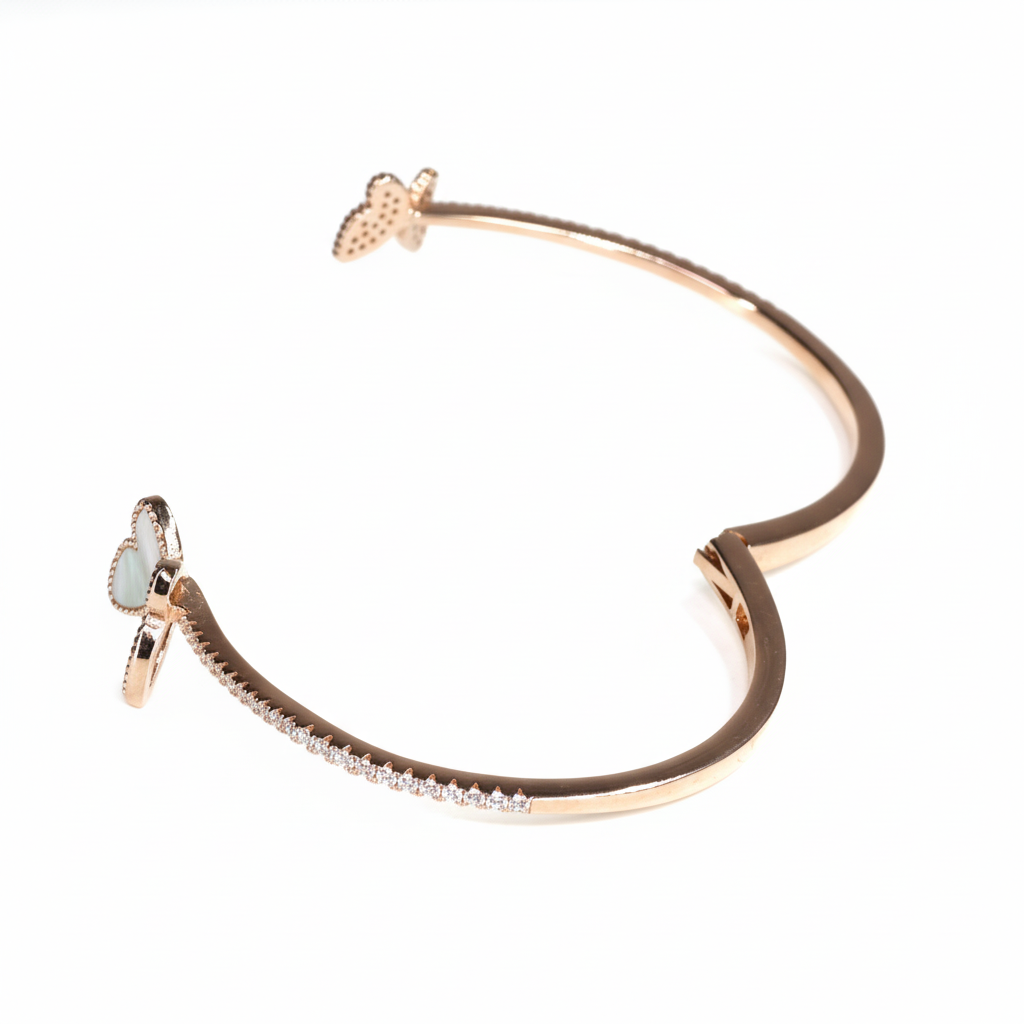 Rose Gold Open Cuff Butterfly Bracelet