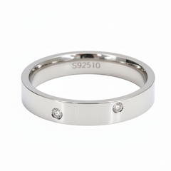 Silver Modern & Minimal CZ diamond Band ring