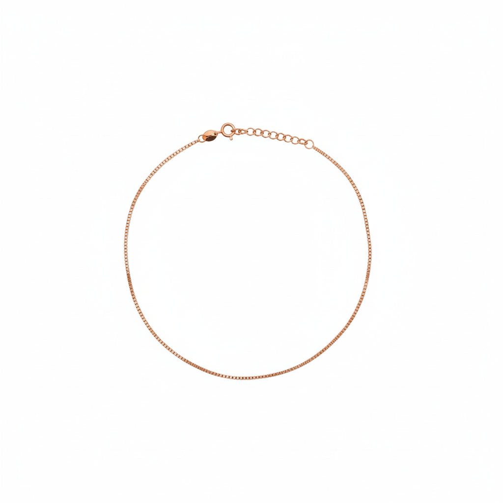 Rose Gold Box chain Anklet For her