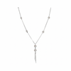 Silver Elegant Pearl Drop Lariat Chain For Her