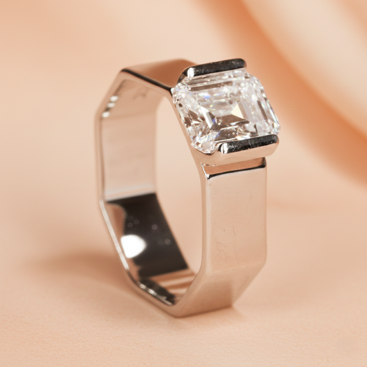 Galactic Meteorite Notched Ring for Him