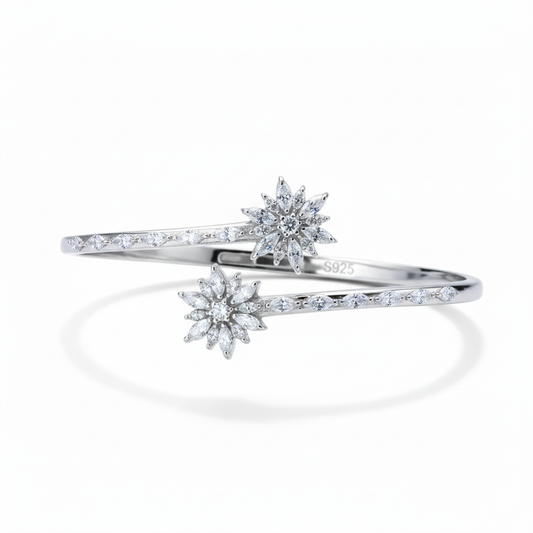 Silver Starlight Floral Bracelet For Her