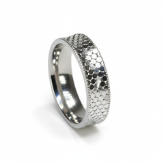 Silver Honeycomb Texture Ring For Her