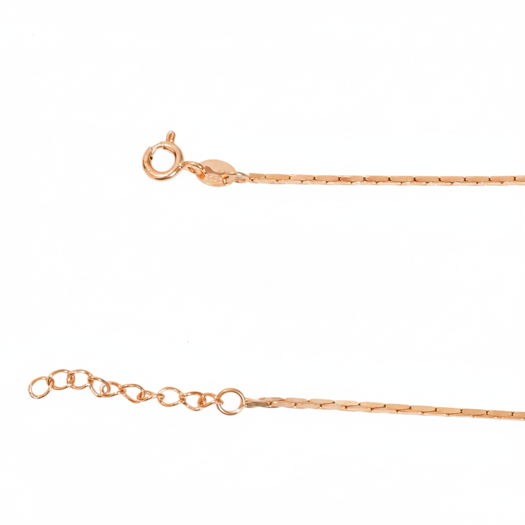 Silver Rose gold bar Chain Style Anklet