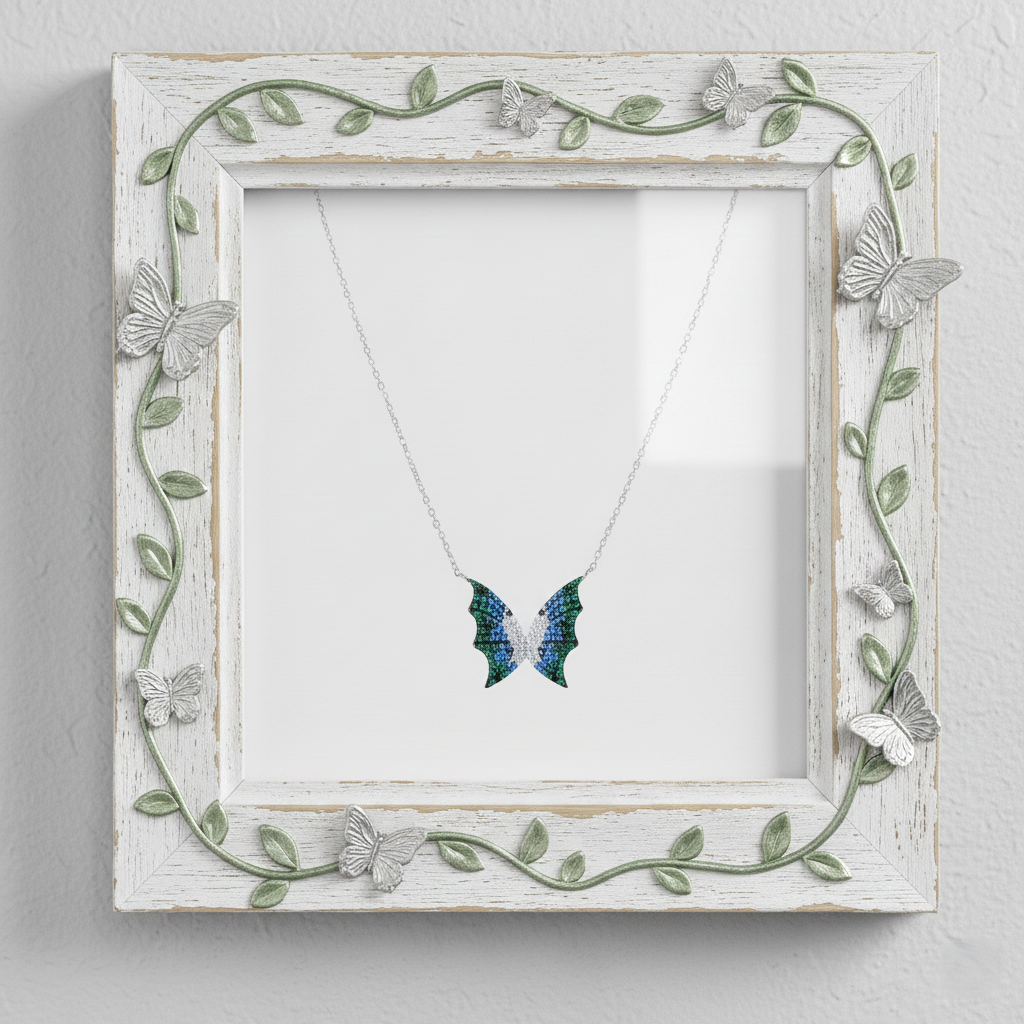 Silver Enchanted Butterfly Wing Necklace