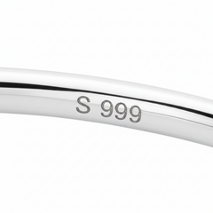 Silver Premium 999 "eat" Engraved Adjustable Baby Bracelet