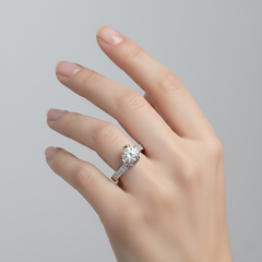 Silver Precious Round Ring