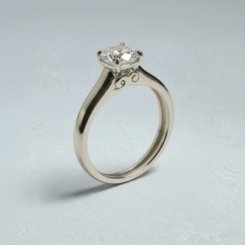 Silver Princess round adjustable Ring