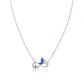 Silver Blue love Infinity Butterfly Pendant Necklace