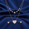 Rose Gold Celestian Heart Double Layer Set