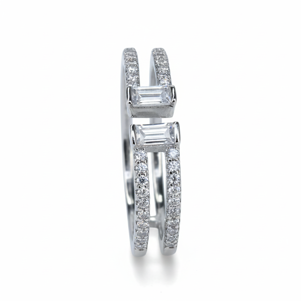 Silver Split Band Ring