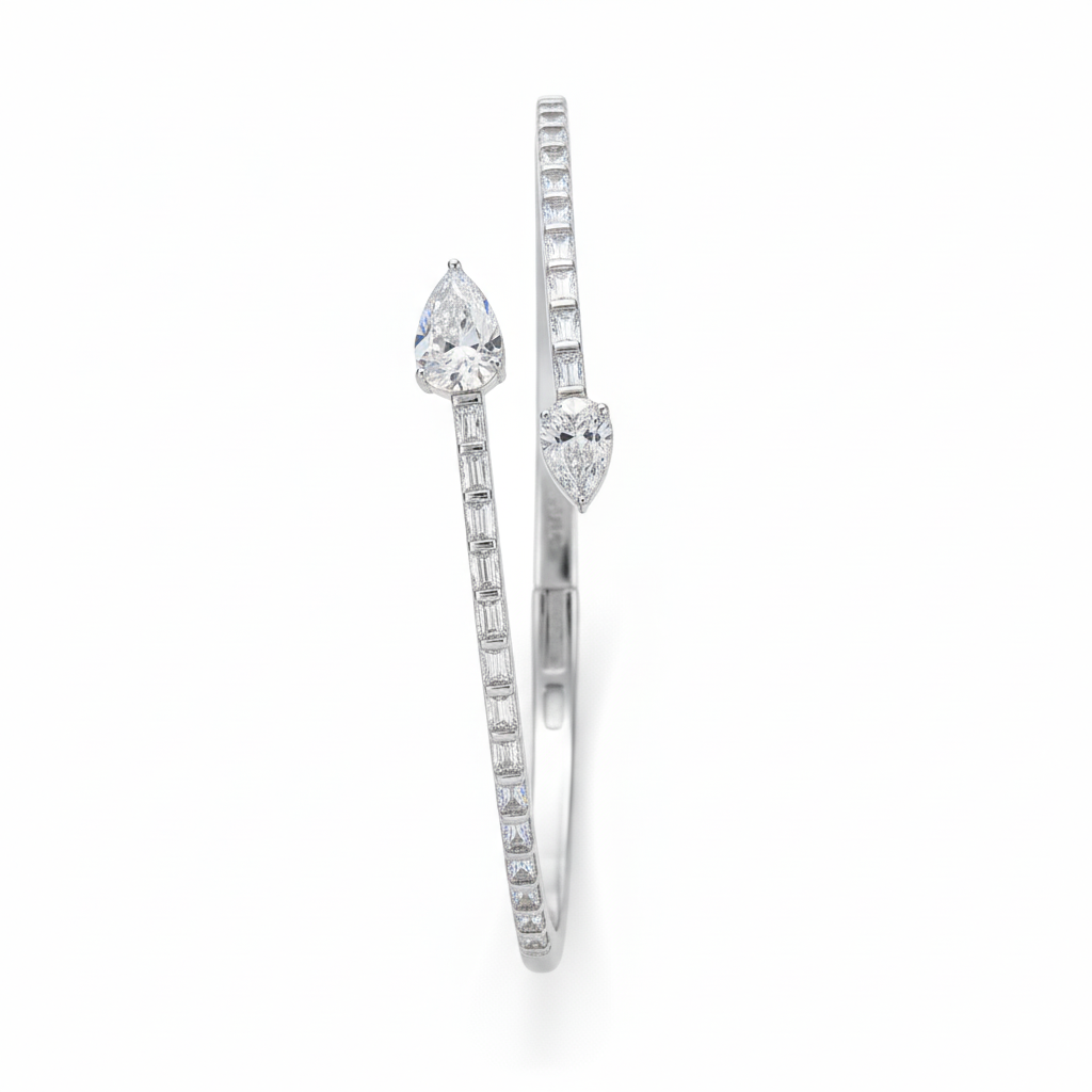 Silver Toi et Moi CZ Bracelet For Her