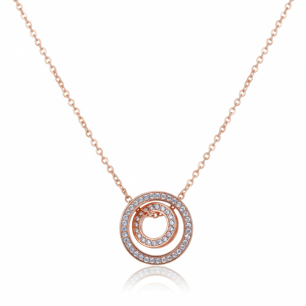 Rose Gold Interlocking Circle Pendant