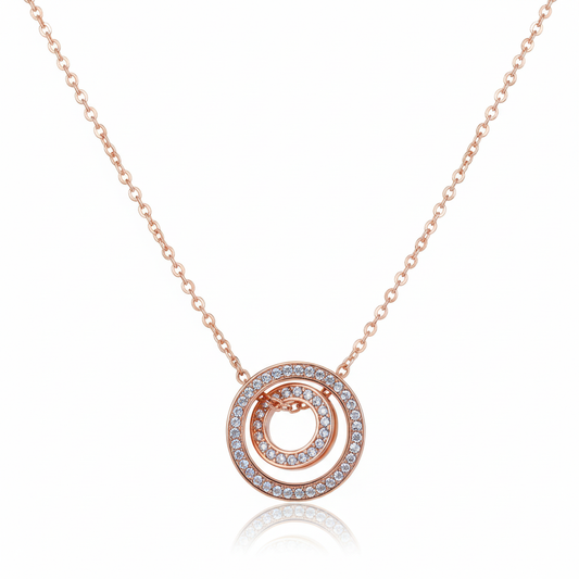 Rose Gold Interlocking Circle Pendant