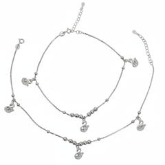 Silver Graceful Swan Anklet for her