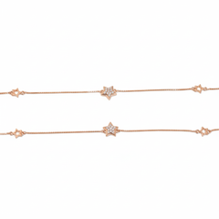 Silver Rose gold star Anklet for her