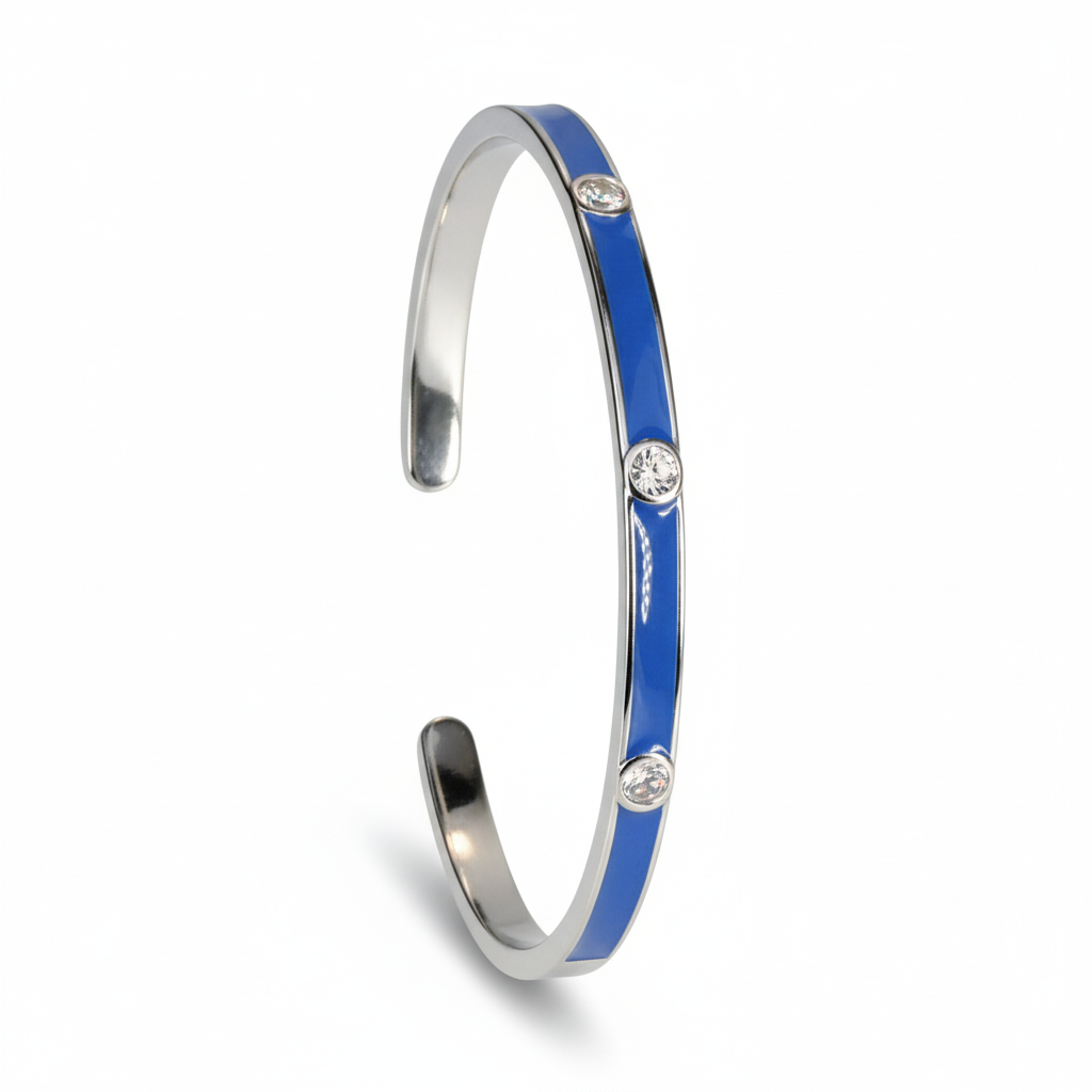 Silver Nautical Stream Blue Bracelet For Her