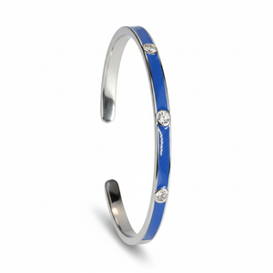 Silver Nautical Stream Blue Bracelet For Her