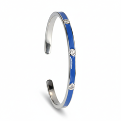 Silver Nautical Stream Blue Bracelet For Her