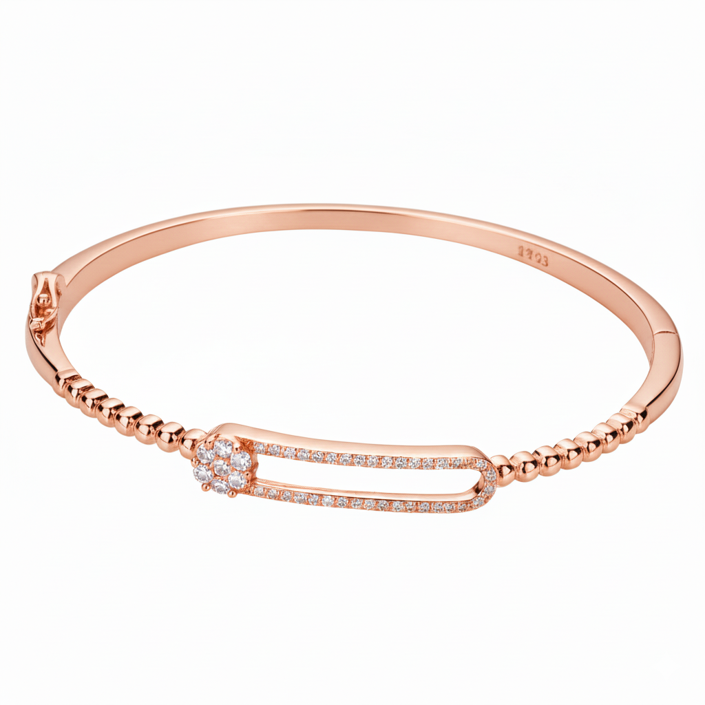 Rose Gold Starlight Aura Bangle Bracelet For her