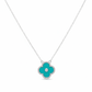 Silver Turquoise Clover Pendant