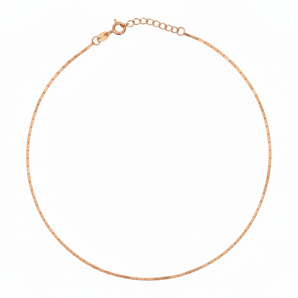 Silver Rose gold bar Chain Style Anklet