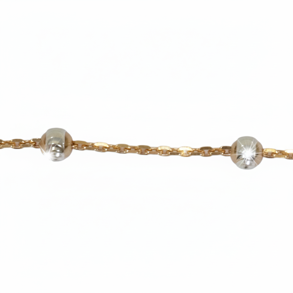 Rose gold with cut design balls anklet for her