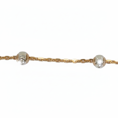 Rose gold with cut design balls anklet for her