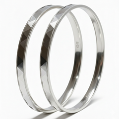 925 Sterling Silver Kids' Prism-Cut Bangles