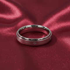 Silver Aesthetic Spinner Band ring for him