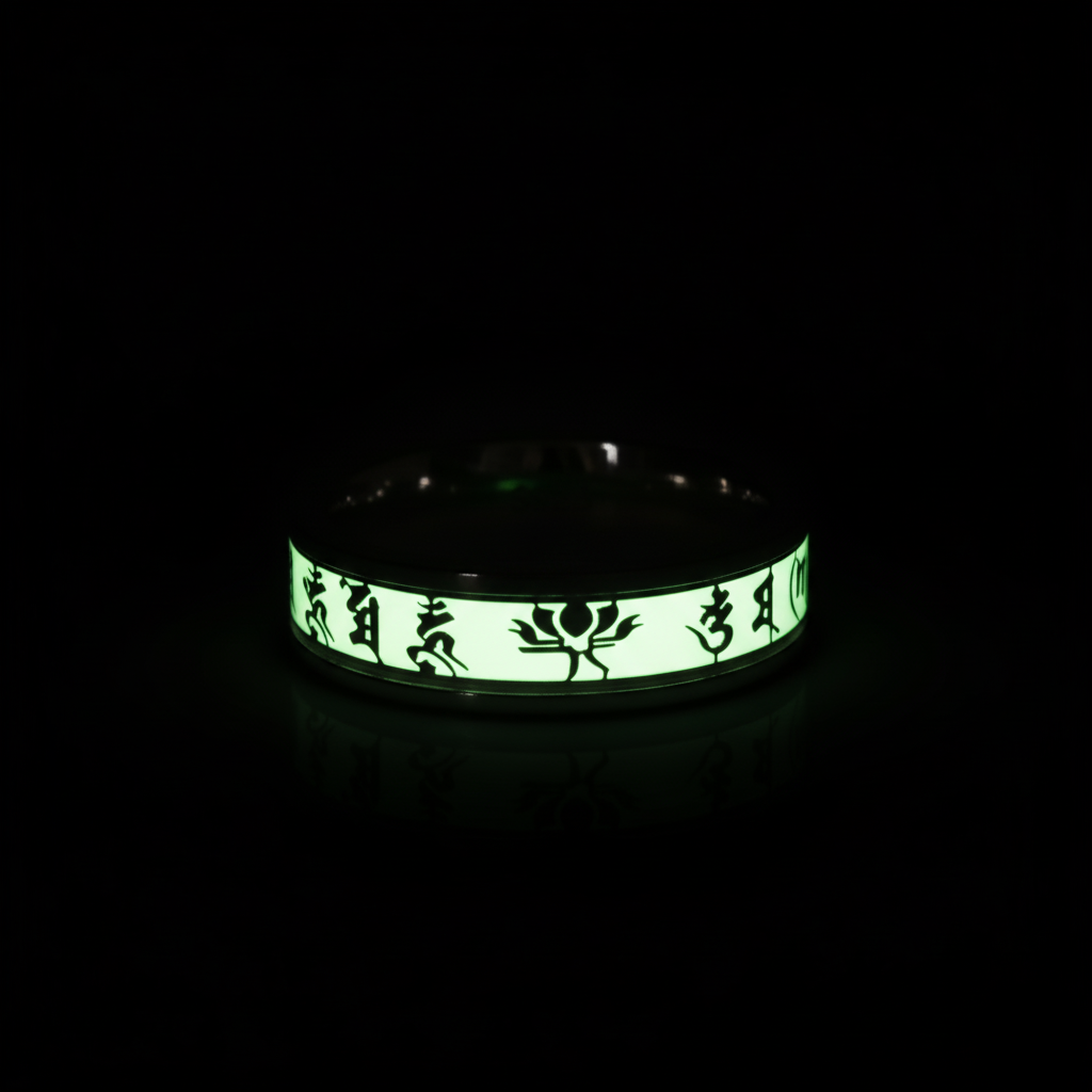 Glow-in-the-Dark 925 Silver Band For Him