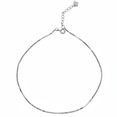 Silver sleek Twisted Box chain Anklet