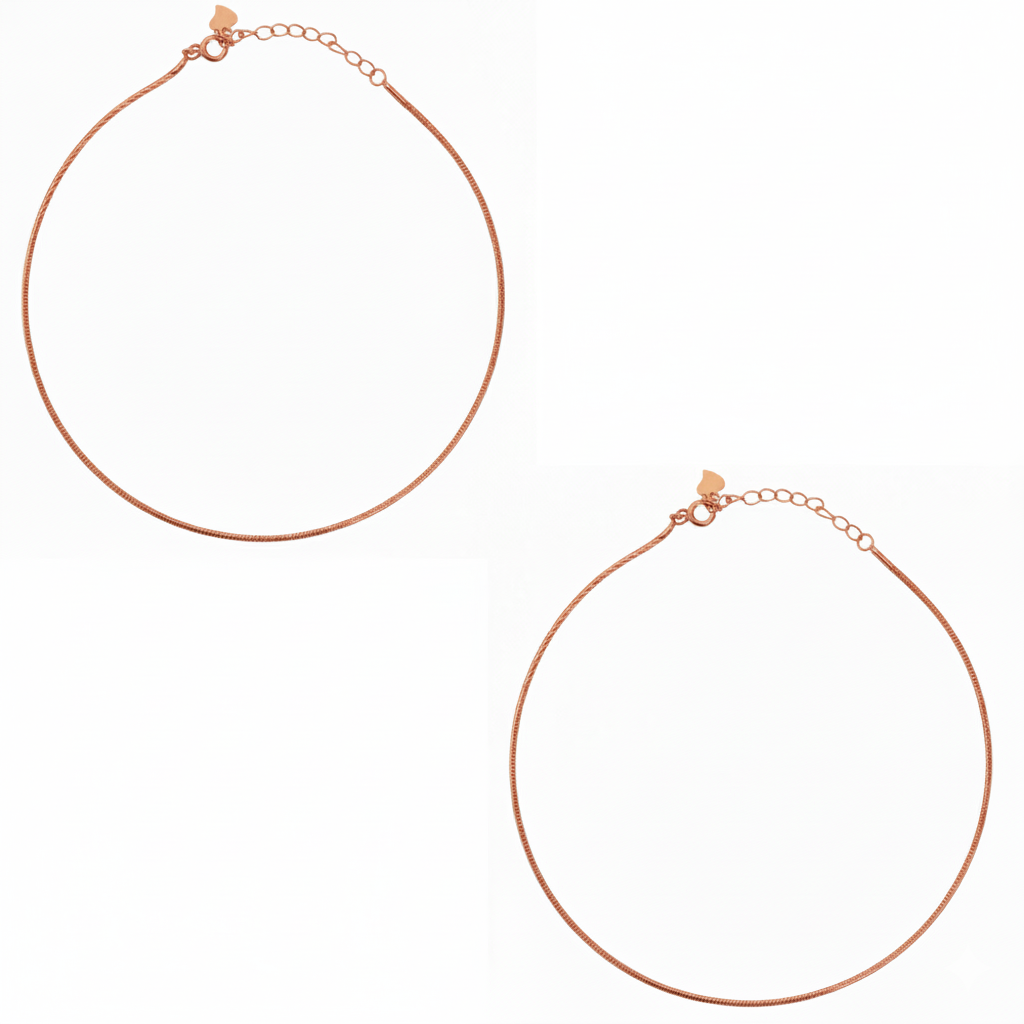 Rose gold Sparkling Snake chain Anklets for her