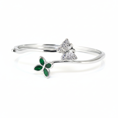 Silver Dual Butterfly Wrap Bracelet For Her