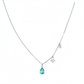 Silver Teal Charming Pendant Set