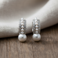 Silver Pearl studs Half Bali Earrings