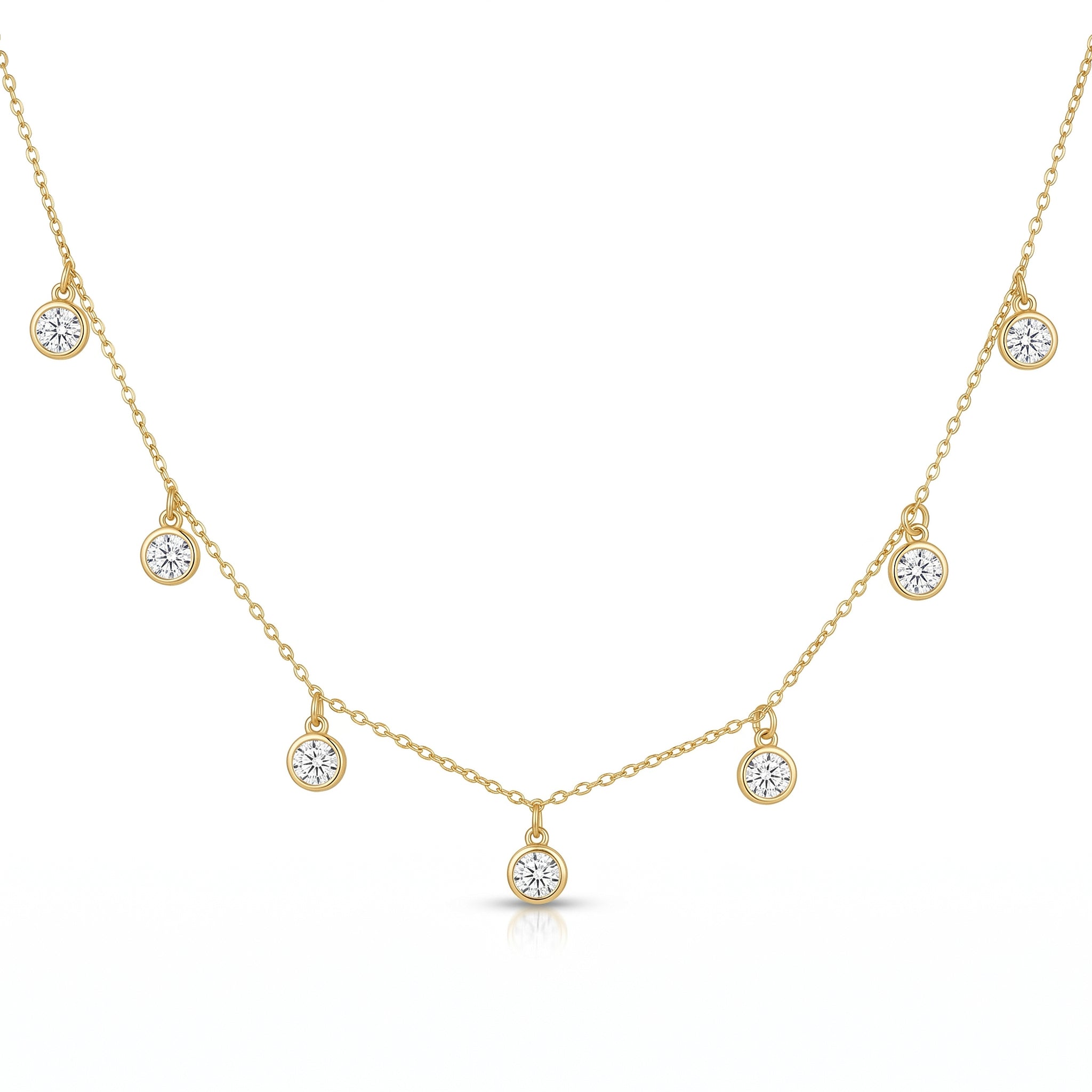 Gold Raindrop Charm Necklace