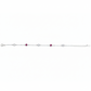 Silver Classic Ruby pink and White Girlish Chain bracelet