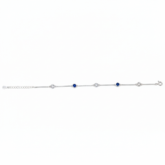 Silver Classic Blue and White Girlish Chain bracelet