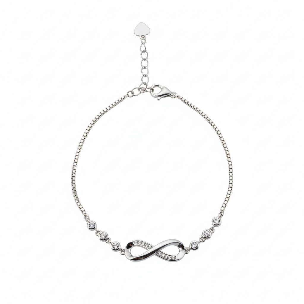 Silver Infinity Fancy Chain Bracelet For her